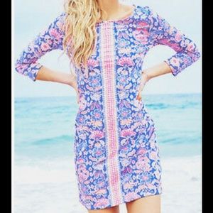 Lilly Pulitzer Marlowe Werk It Engineered Pima Cotton Shirt Dress L (really M)